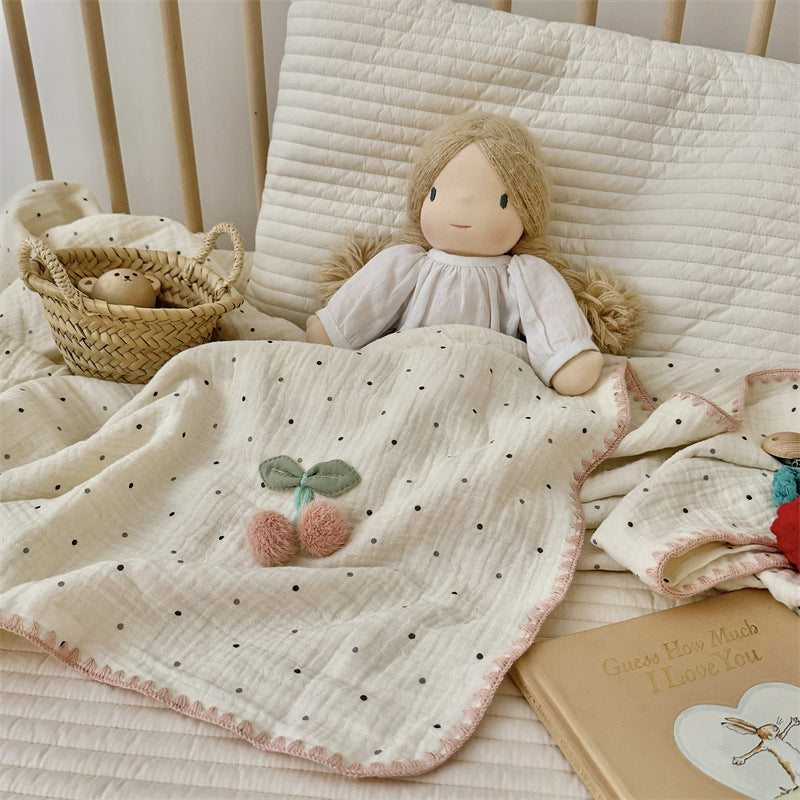 Unisex Cozy Muslin Blanket med lekent pom-pom-design Skanto