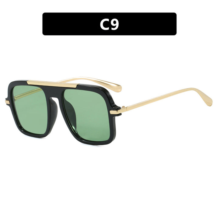 Women's Square Designer Sunglasses with Gold Accents and Protective UV Filter Skanto