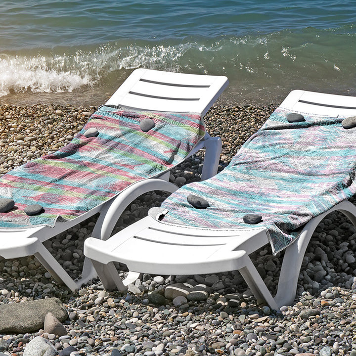 Strandhåndkle i hudvennlig mikrofiber med kreativ mønstermiks Skanto