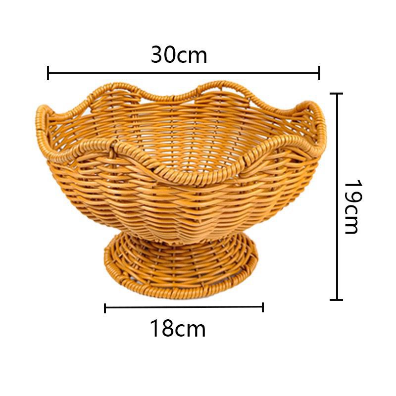 Unisex Rattan Fruktskål med elegante bølgelinjer Skanto