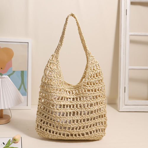 Trendy net tote bag with ruched design Skanto
