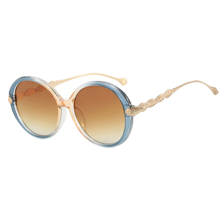 Women's large round sunglasses with decorative metal accents Skanto