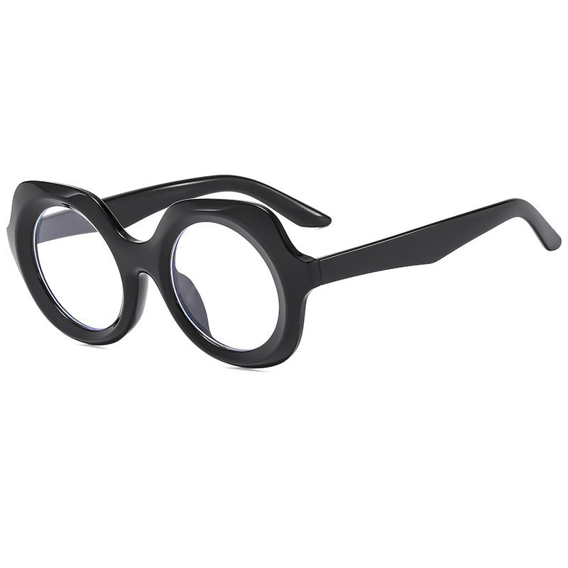 Dame oversized solbriller med stilige, buede rammer Skanto