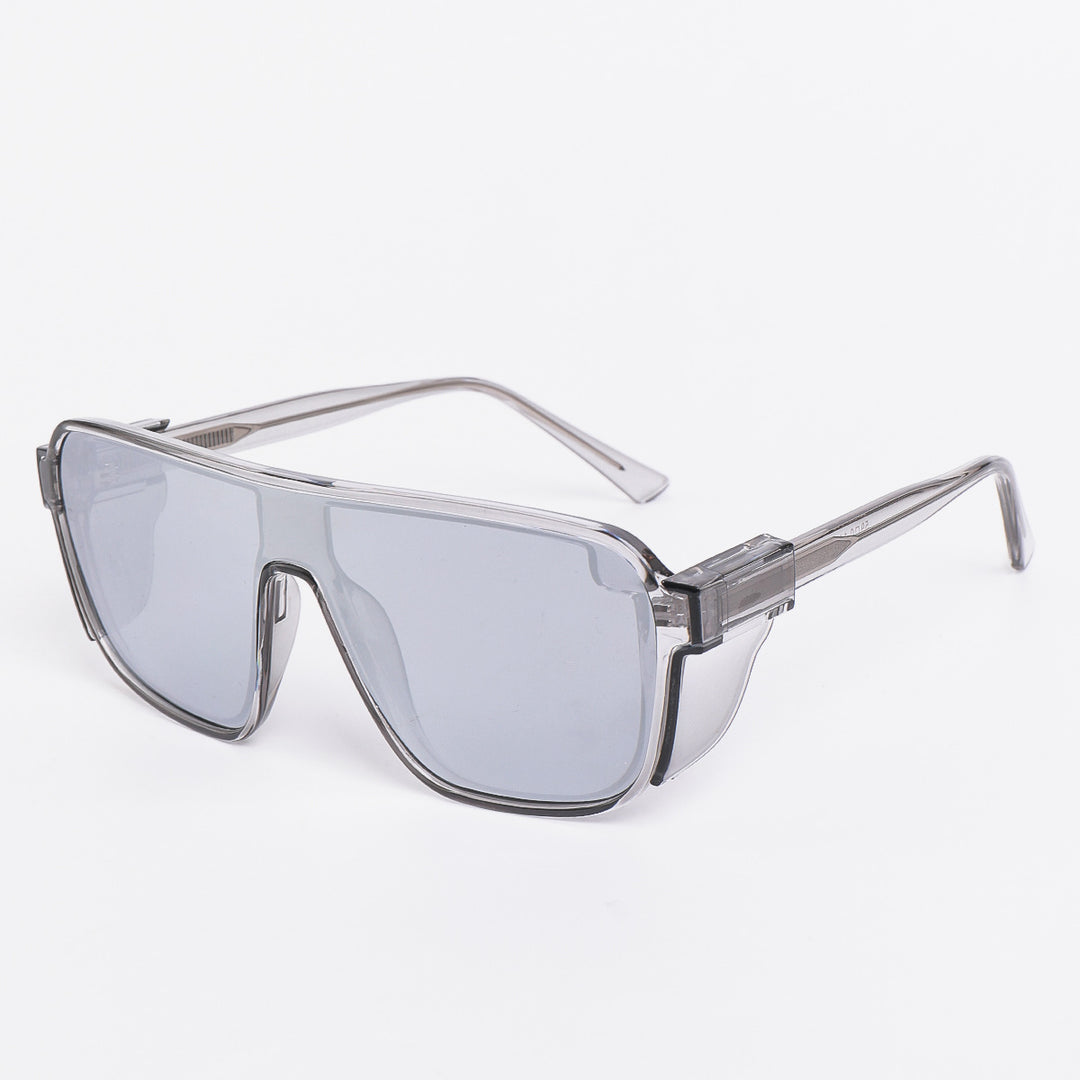 Dame sporty solbriller i futuristisk design med fargede linser Skanto