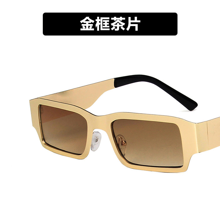 Women's geometric sunglasses with protective UV filter and robust metal frame Skanto