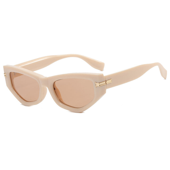 Women's geometric sunglasses with curved frame and protective UV filter Skanto
