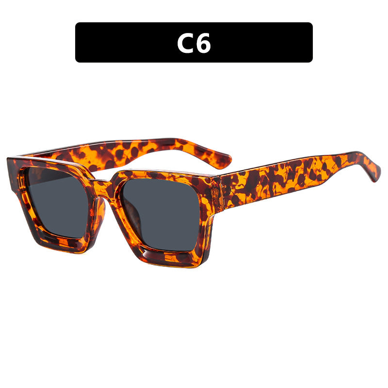 Women's Fashion Square Sunglasses with Robust Frame and Yellow Lenses Skanto