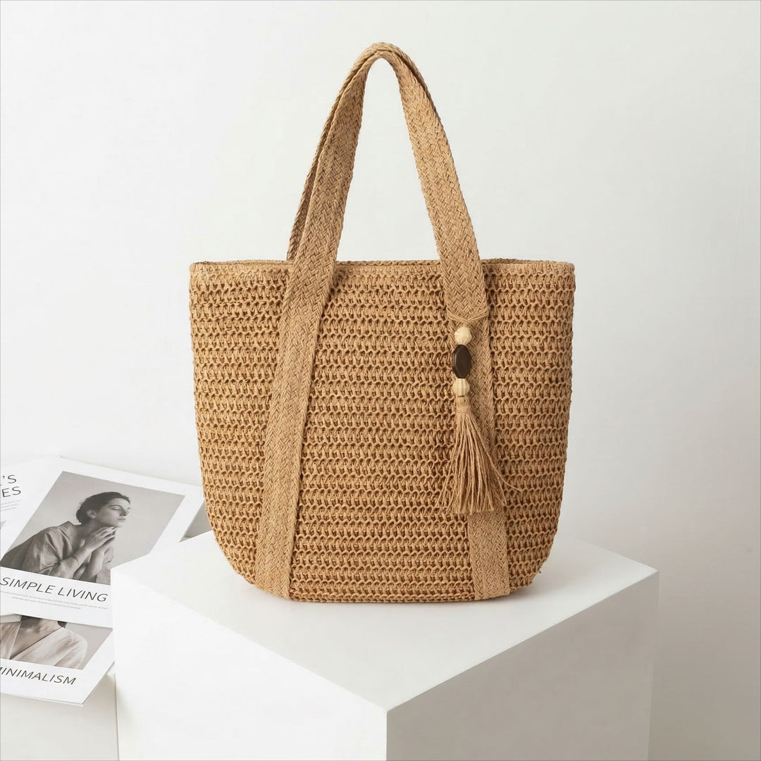 Makramee Tote med Flettet Design Skanto