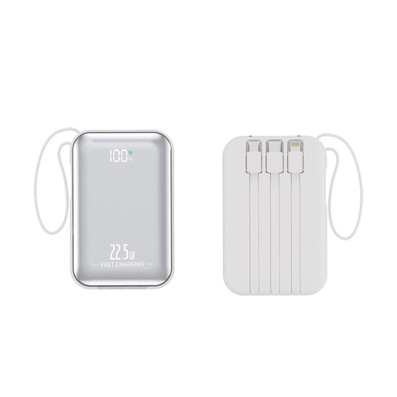 Bærbar powerbank med hurtiglading og integrert kabelsystem Skanto