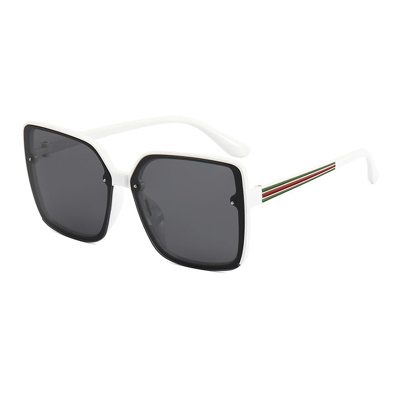 Dame Oversized-firkantet solbrille med kontrasterende ramme Skanto