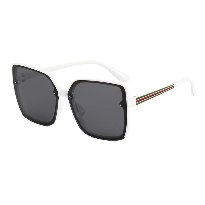 Dame Oversized-firkantet solbrille med kontrasterende ramme Skanto