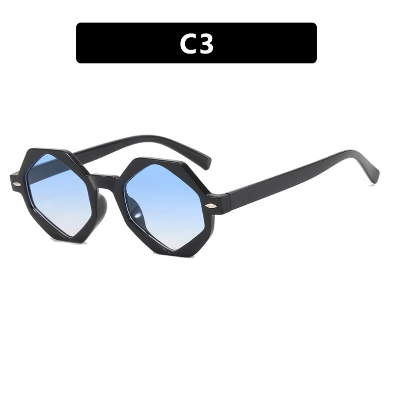 Dame trendig solbrille i moderne åttkant-design Skanto