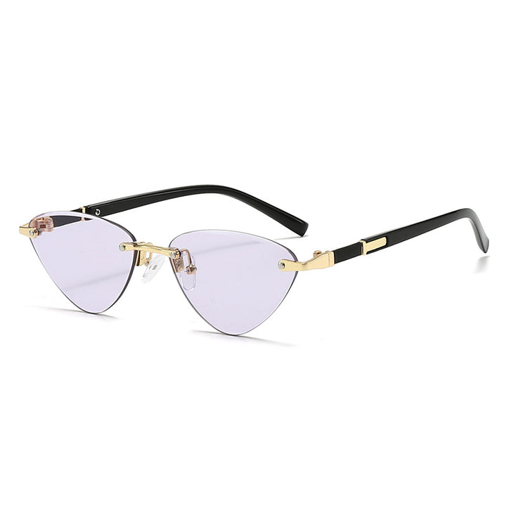 Dame moteriktig Cat-Eye solbrille med elegant metallramme Skanto
