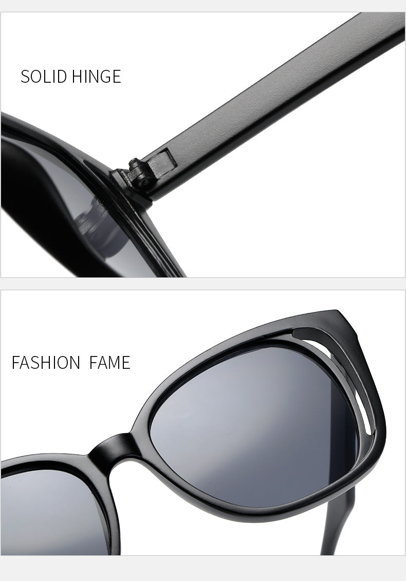 Dame stilige Cat-Eye solbriller med robust ramme Skanto