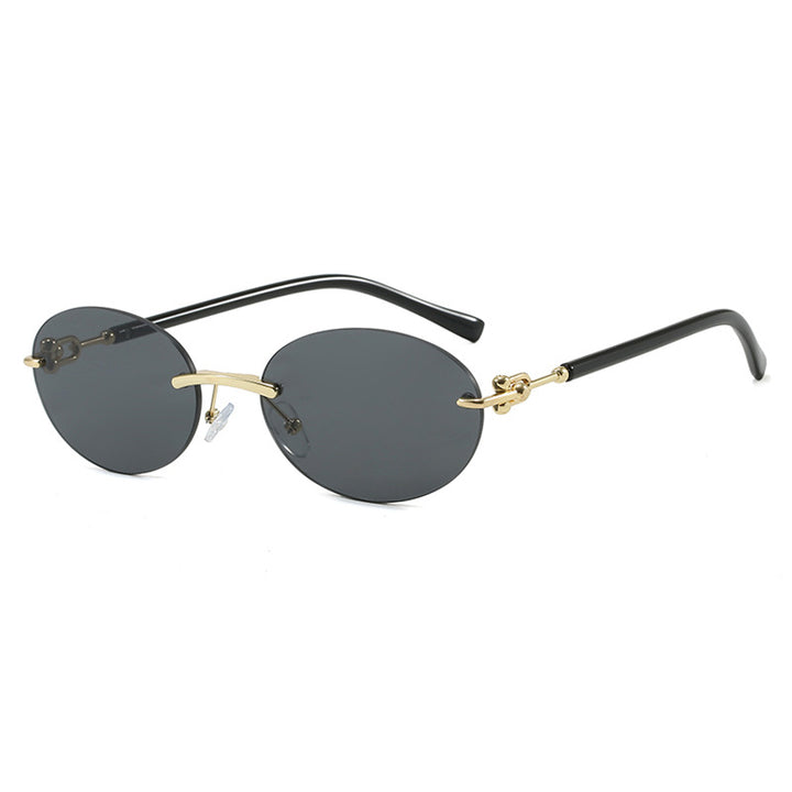 Women's oval sunglasses with luxurious metal frame and mirrored lenses Skanto