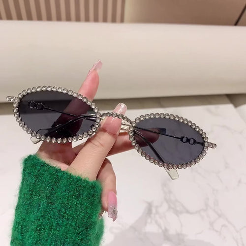 Damen Designer Brille ramme med ekstravagant perleinnramming Skanto