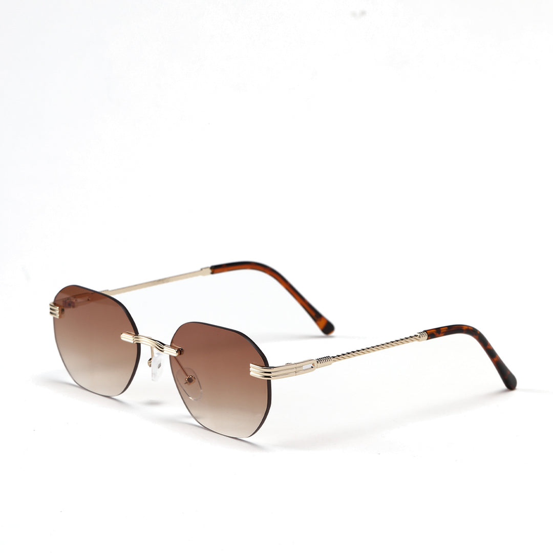 Dame geometrisk solbrille med elegant metallramme Skanto