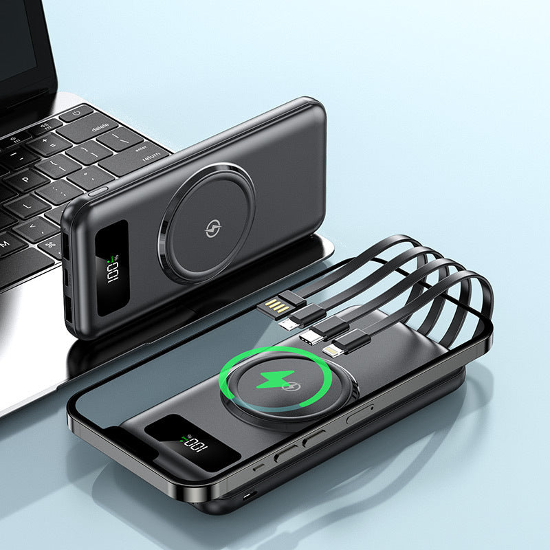 Bærbar Powerbank med integrert Qi-ladefunksjon og digital visning Skanto