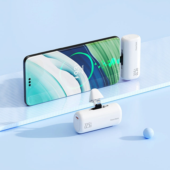 Kompakt Powerbank med integrert ladeadapter Skanto