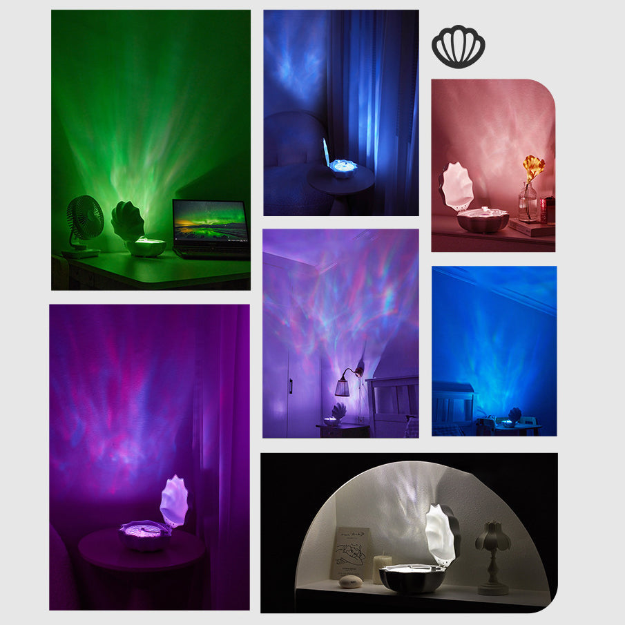 Skanto | Skallampe Bølger Retro Bluetooth Plater LED Nattlampe - Perfekt Gave til Barn og Jenter