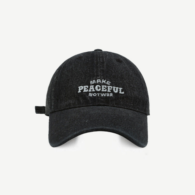 Kvinne Slitt Denim Brodert Caps Skanto