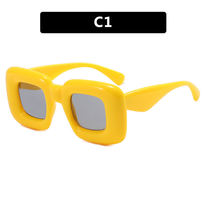 Women's rectangular sunglasses with wide frame and protective UV filter Skanto