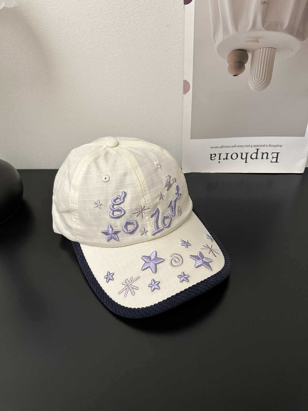 Kvinne Brodert Stjerne Mønster Baseball Caps Skanto
