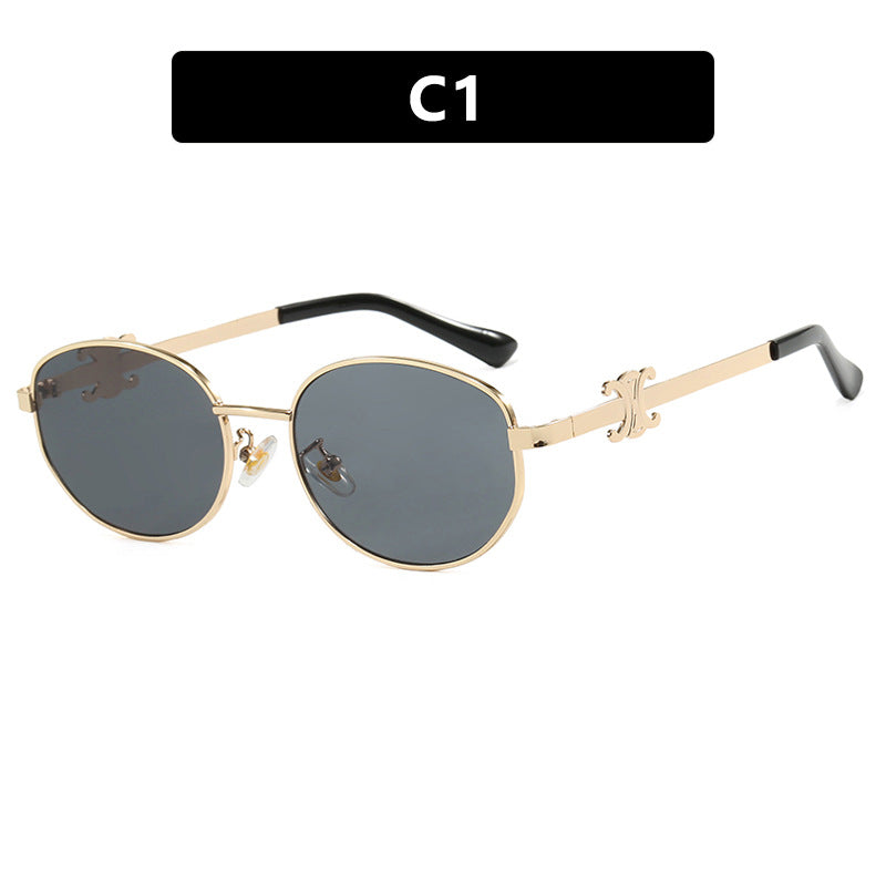 Women's stylish designer sunglasses with elegant metal frame Skanto