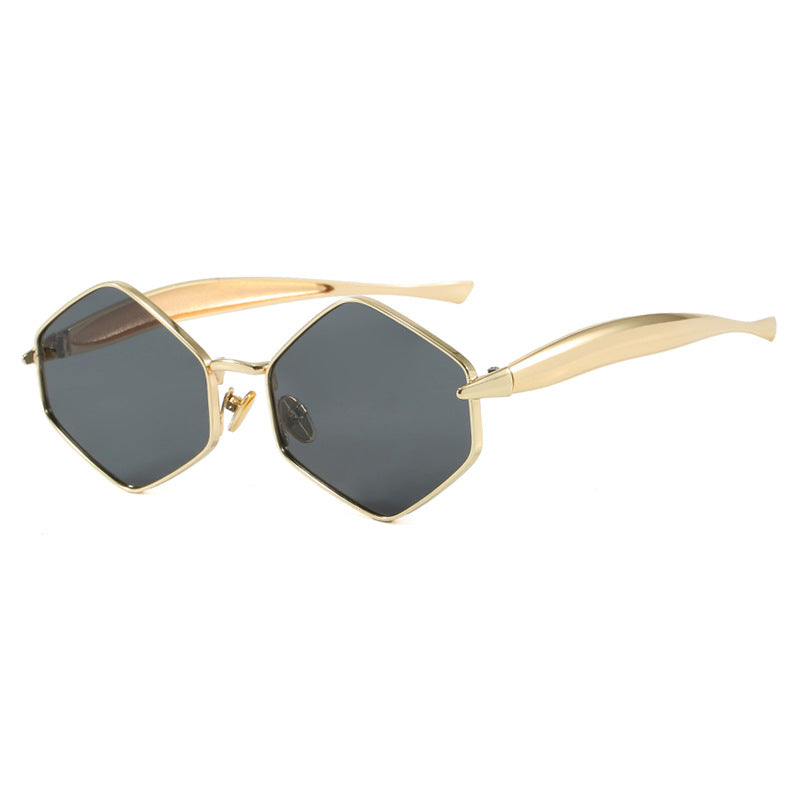 Women's hexagonal sunglasses with elegant metal frame and UV protection Skanto