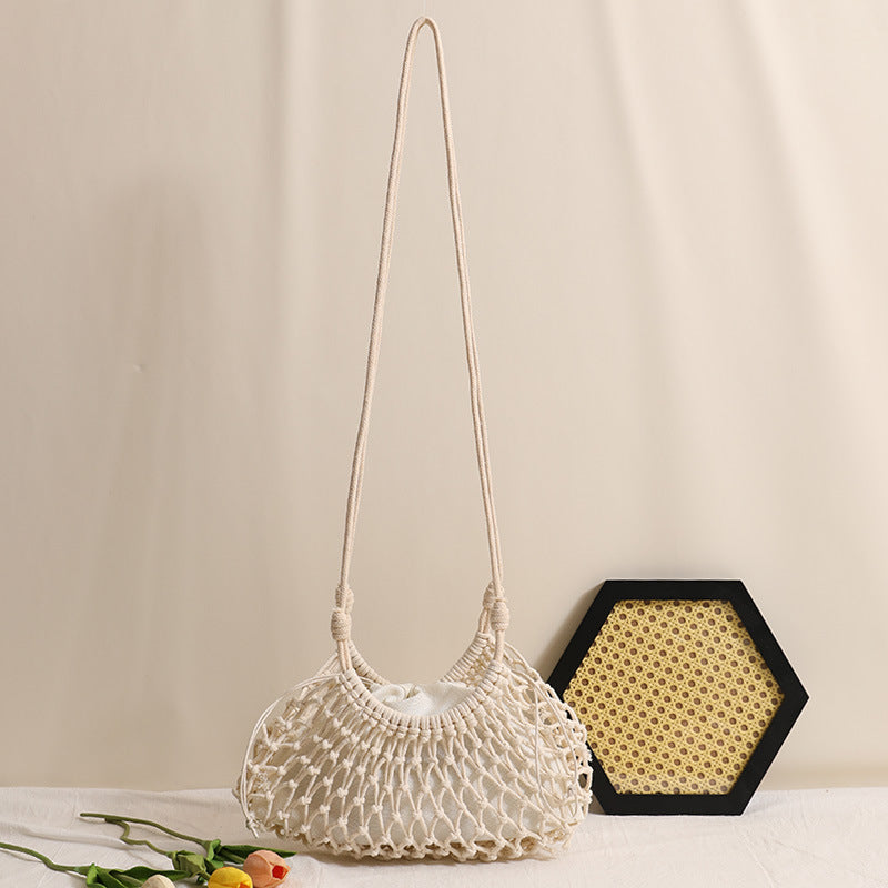 Fine Macrame Crossbody Bag with Reinforced Strap Skanto