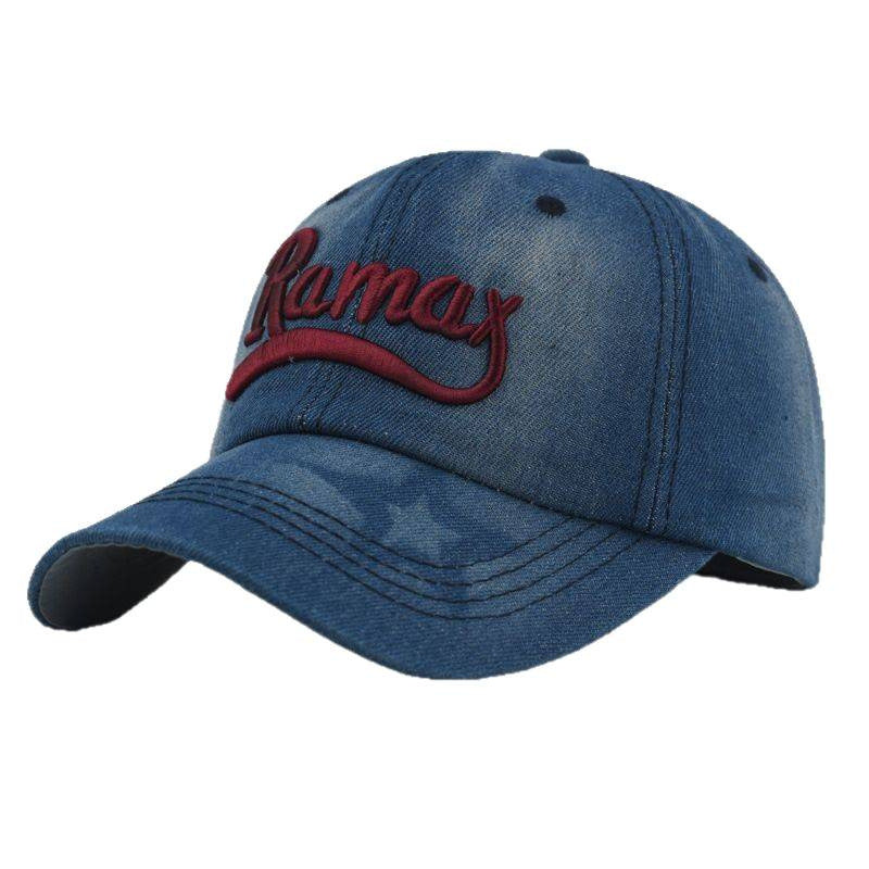 Herre's Slitt Denim Brodert Baseball Caps Skanto
