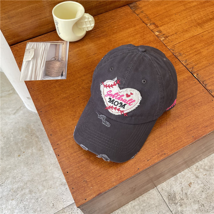 Kvinne Slitt Softball Mom Patch Basecap Skanto