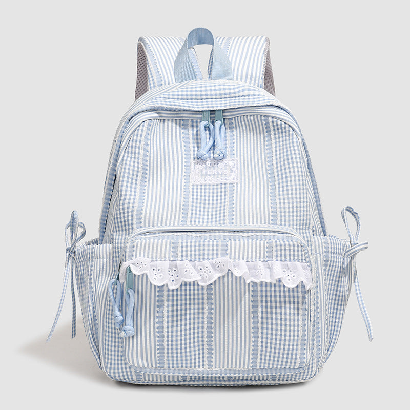 Casual Lace-Trimmet Skole Ryggsekk