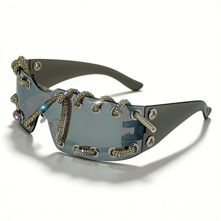 Dame solbrille med unikt snøringdesign Skanto