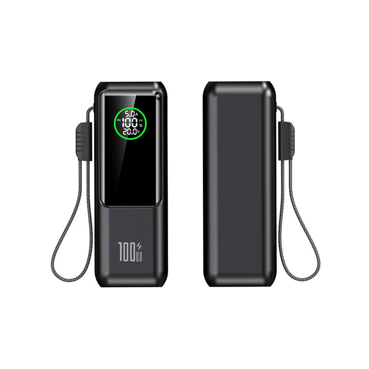 Høyytelses powerbank med digitalt LED-display og hurtigladefunksjon Skanto