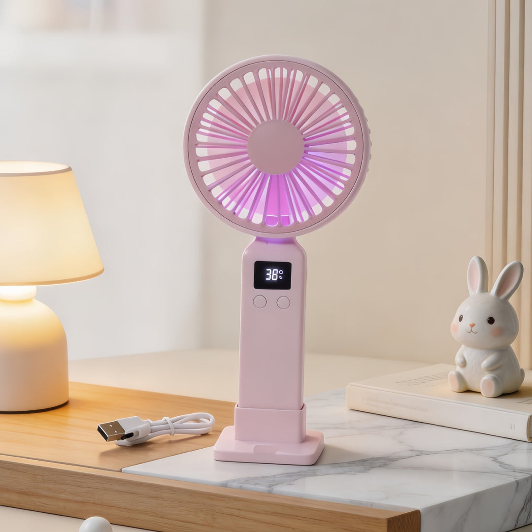 Damer Bærbar USB-vifte med LED-skjerm og ergonomisk design Skanto