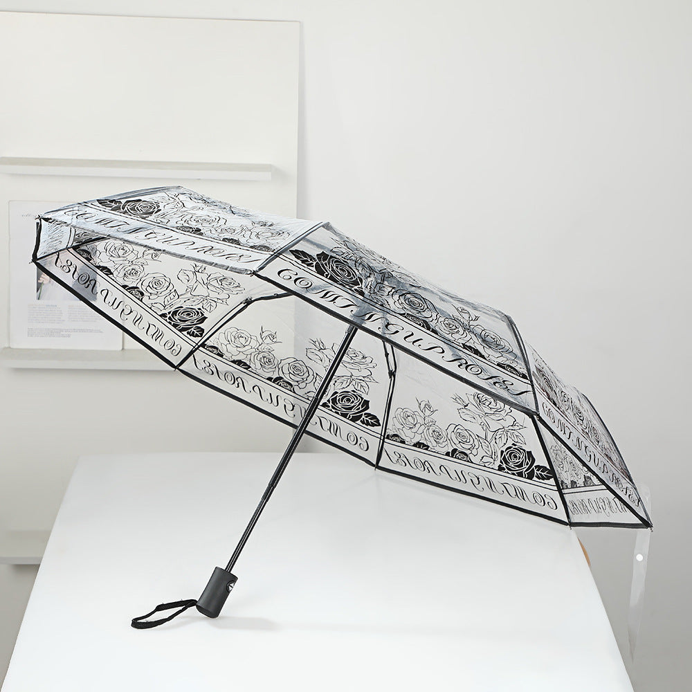 Damer elegant gjennomsiktig paraply med romantisk design Skanto