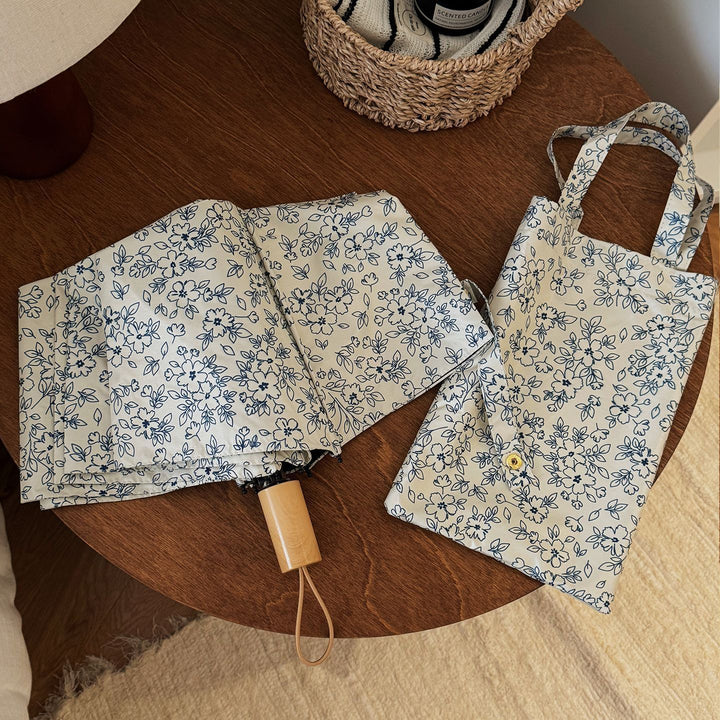Damer sammenleggbare handleveske med blomstermotiv Skanto