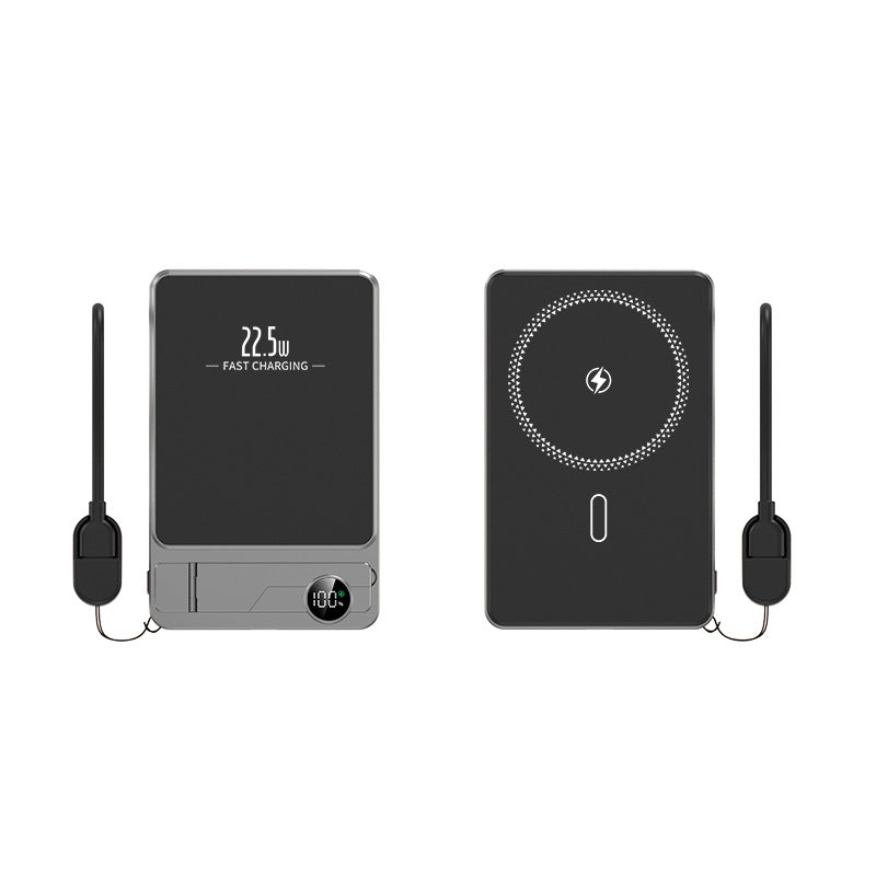 Bærbar hurtigladende powerbank med digital effektmåler Skanto