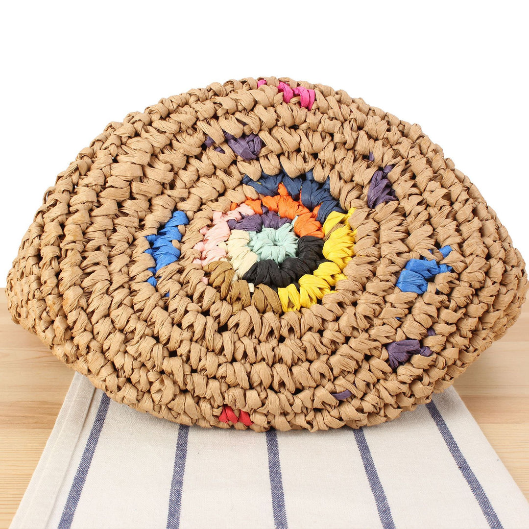 Handbag made of handmade natural material with colorful accent Skanto
