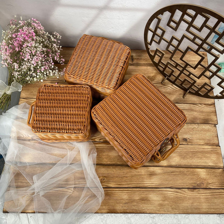 Dame stilige Rattan-Crossbody-veske Skanto