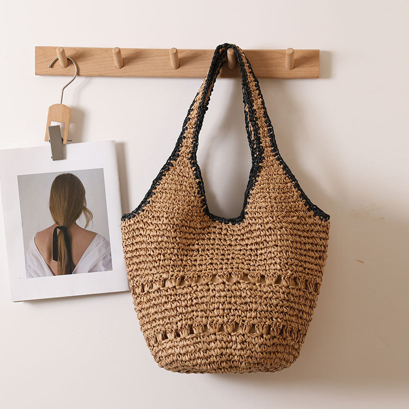 Handmade basket bag with decorative details Skanto
