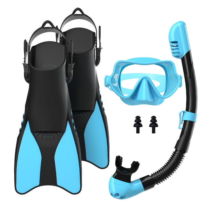 Snorkelsett med høykvalitets svømmerfinner og ergonomisk dykkemaske Skanto
