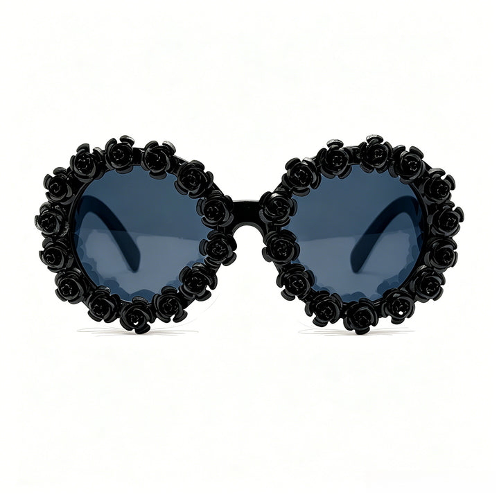 Dame Designer-solbrille med blomsterdetaljer Skanto