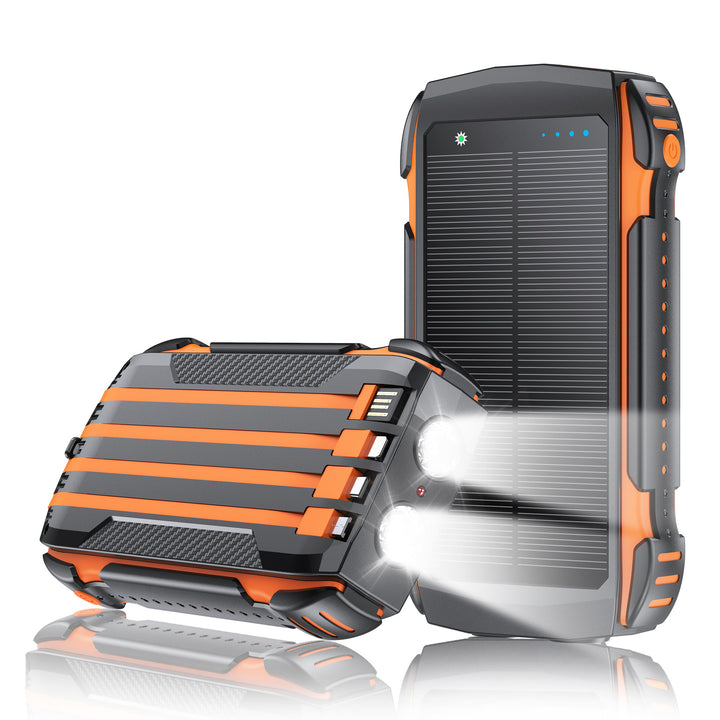 Robust solar powerbank med integrert LED-belysning Skanto