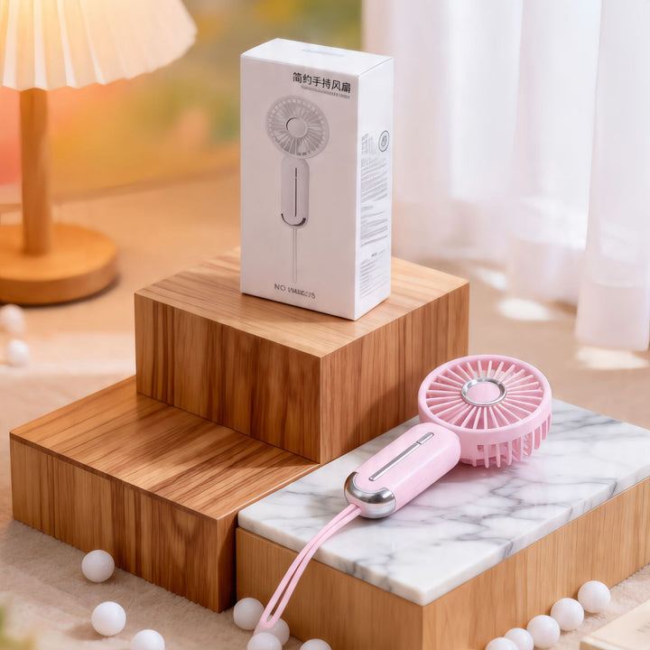 Dame Bærbar Mini-Håndvifte med USB-ladingsfunksjon og ergonomisk grep Skanto