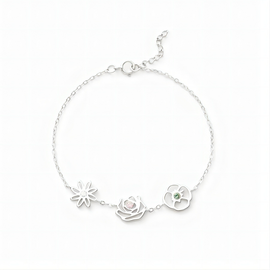 Skanto | Delikat Fødselsblomst & Fødselsstein Armbånd