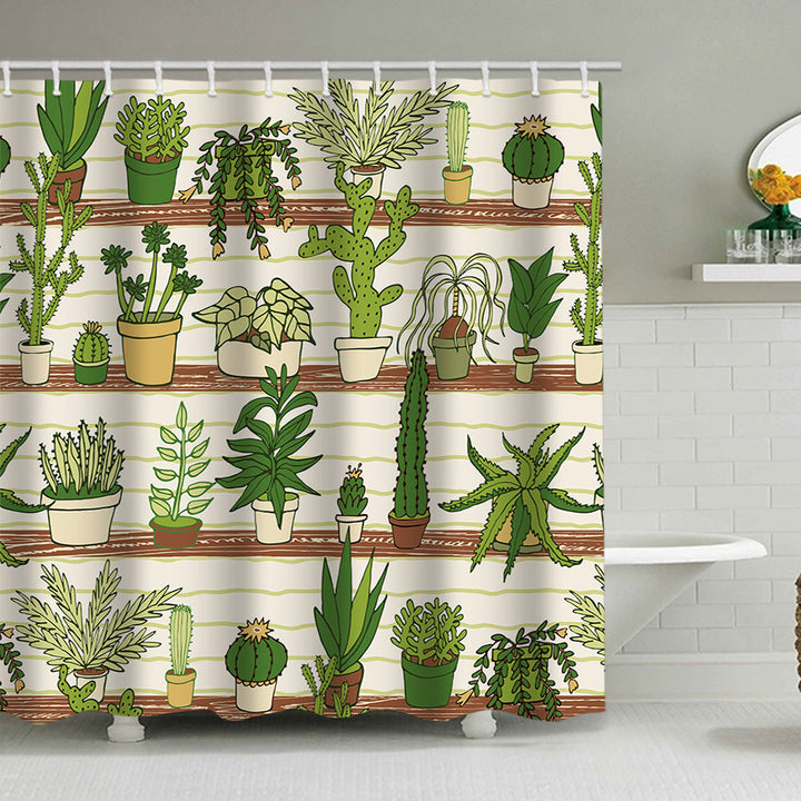 Cactus Garden-tema Duschgardin Skanto