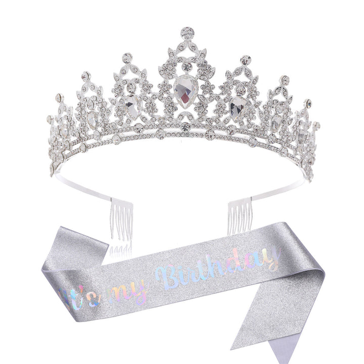 Damer svart dekorert tiara med edelt design Skanto