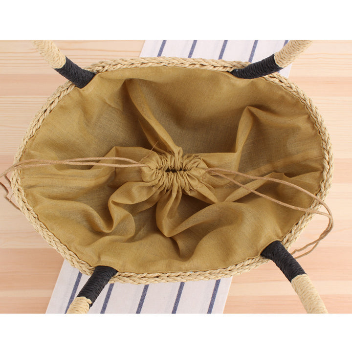 Basket bag with modern stripe pattern Skanto